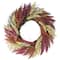22" Pink & Orange Autumn Harvest Mixed Heather & Grapevine Wreath